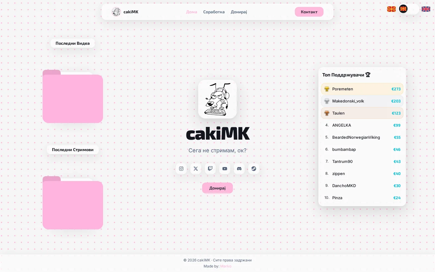 cakiMK desktop view