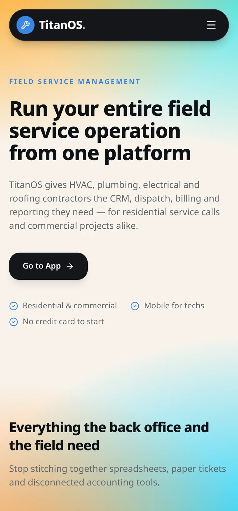 TitanOS mobile view