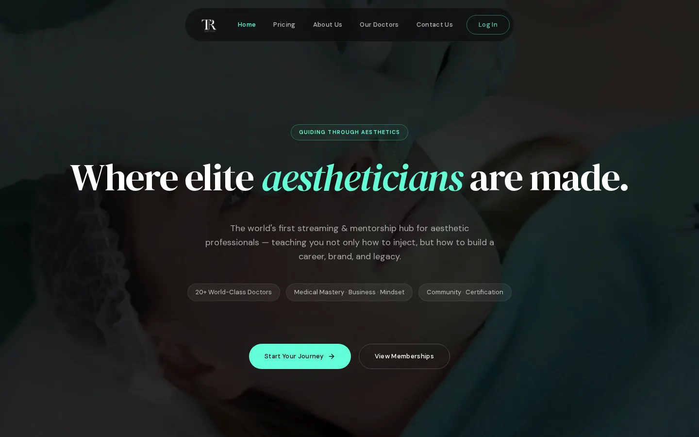 TR Doctors Platform desktop view